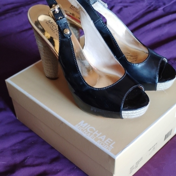 Michael Kors Black Wedge Slingbacks - Picture 4 of 8